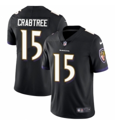 Youth Nike Baltimore Ravens #15 Michael Crabtree Black Alternate Vapor Untouchable Elite Player NFL Jersey