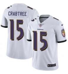 Youth Nike Baltimore Ravens #15 Michael Crabtree White Vapor Untouchable Limited Player NFL Jersey