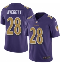 Men's Nike Baltimore Ravens #28 Anthony Averett Limited Purple Rush Vapor Untouchable NFL Jersey