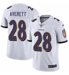 Youth Nike Baltimore Ravens #28 Anthony Averett White Vapor Untouchable Elite Player NFL Jersey