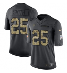 Men's Nike Atlanta Falcons #25 Ito Smith Limited Black 2016 Salute to Service NFL Jersey