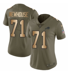 Women's Nike Buffalo Bills #71 Marshall Newhouse Limited Olive/Gold 2017 Salute to Service NFL Jersey