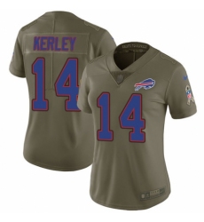 Women's Nike Buffalo Bills #14 Jeremy Kerley Limited Olive 2017 Salute to Service NFL Jersey
