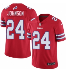 Men's Nike Buffalo Bills #24 Taron Johnson Elite Red Rush Vapor Untouchable NFL Jersey