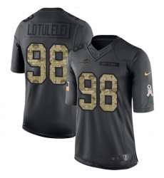 Men's Nike Buffalo Bills #98 Star Lotulelei Limited Black 2016 Salute to Service NFL Jersey
