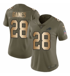 Women's Nike Buffalo Bills #28 Phillip Gaines Limited Olive/Gold 2017 Salute to Service NFL Jersey