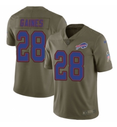 Youth Nike Buffalo Bills #28 Phillip Gaines Limited Olive 2017 Salute to Service NFL Jersey