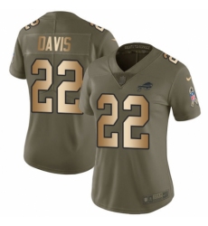 Women's Nike Buffalo Bills #22 Vontae Davis Limited Olive/Gold 2017 Salute to Service NFL Jersey