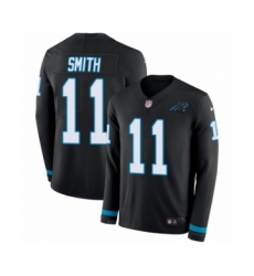Youth Nike Carolina Panthers #11 Torrey Smith Limited Black Therma Long Sleeve NFL Jersey