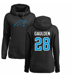 NFL Women's Nike Carolina Panthers #28 Rashaan Gaulden Black Name & Number Logo Pullover Hoodie
