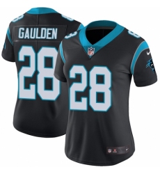 Women's Nike Carolina Panthers #28 Rashaan Gaulden Black Team Color Vapor Untouchable Limited Player NFL Jersey