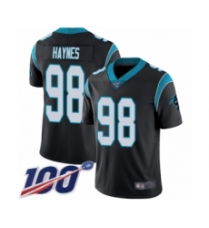 Men's Carolina Panthers #98 Marquis Haynes Black Team Color Vapor Untouchable Limited Player 100th Season Football Jersey
