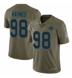 Men's Nike Carolina Panthers #98 Marquis Haynes Limited Olive 2017 Salute to Service NFL Jersey
