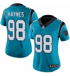 Women's Nike Carolina Panthers #98 Marquis Haynes Blue Alternate Vapor Untouchable Limited Player NFL Jersey