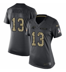Women's Nike Carolina Panthers #13 Jarius Wright Limited Black 2016 Salute to Service NFL Jersey