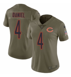Women's Nike Chicago Bears #4 Chase Daniel Limited Olive 2017 Salute to Service NFL Jersey