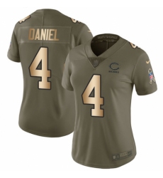 Women's Nike Chicago Bears #4 Chase Daniel Limited Olive/Gold 2017 Salute to Service NFL Jersey