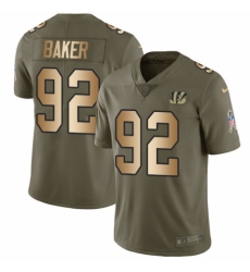 Youth Nike Cincinnati Bengals #92 Chris Baker Limited Olive/Gold 2017 Salute to Service NFL Jersey