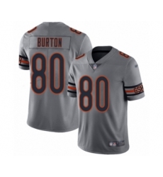 Men's Chicago Bears #80 Trey Burton Limited Silver Inverted Legend Football Jersey