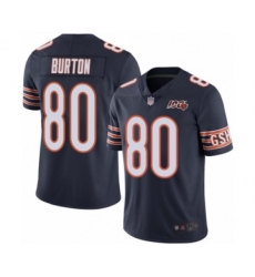 Men's Chicago Bears #80 Trey Burton Navy Blue Team Color 100th Season Limited Football Jersey