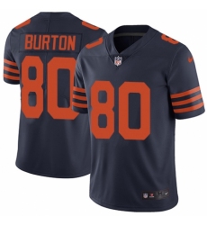 Men's Nike Chicago Bears #80 Trey Burton Navy Blue Alternate Vapor Untouchable Limited Player NFL Jersey