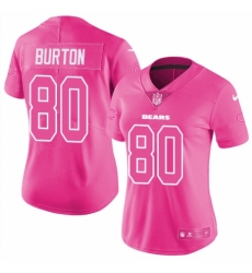 Women's Nike Chicago Bears #80 Trey Burton Limited Pink Rush Fashion NFL Jersey