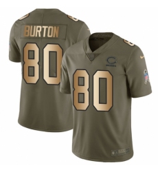 Youth Nike Chicago Bears #80 Trey Burton Limited Olive/Gold 2017 Salute to Service NFL Jersey
