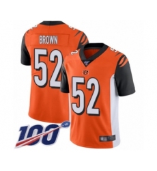 Men's Cincinnati Bengals #52 Preston Brown Orange Alternate Vapor Untouchable Limited Player 100th Season Football Jersey