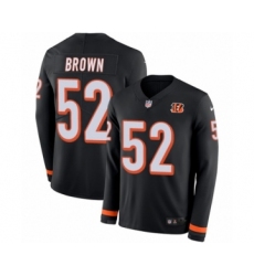 Men's Nike Cincinnati Bengals #52 Preston Brown Limited Black Therma Long Sleeve NFL Jersey