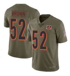 Men's Nike Cincinnati Bengals #52 Preston Brown Limited Olive 2017 Salute to Service NFL Jersey