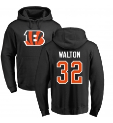 NFL Nike Cincinnati Bengals #32 Mark Walton Black Name & Number LogoPullover Hoodie