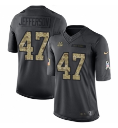 Men's Nike Cincinnati Bengals #47 Malik Jefferson Limited Black 2016 Salute to Service NFL Jersey