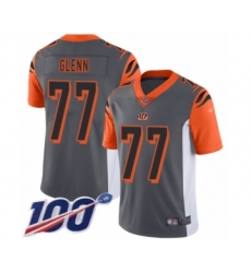 Men's Cincinnati Bengals #77 Cordy Glenn Limited Silver Inverted Legend 100th Season Football Jersey