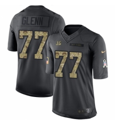 Youth Nike Cincinnati Bengals #77 Cordy Glenn Limited Black 2016 Salute to Service NFL Jersey