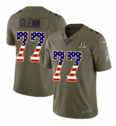 Youth Nike Cincinnati Bengals #77 Cordy Glenn Limited Olive/USA Flag 2017 Salute to Service NFL Jersey