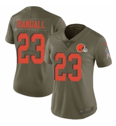 Women's Nike Cleveland Browns #23 Damarious Randall Limited Olive 2017 Salute to Service NFL Jersey