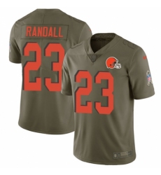 Youth Nike Cleveland Browns #23 Damarious Randall Limited Olive 2017 Salute to Service NFL Jersey