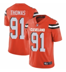 Youth Nike Cleveland Browns #91 Chad Thomas Orange Alternate Vapor Untouchable Limited Player NFL Jersey