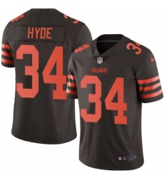 Men's Nike Cleveland Browns #34 Carlos Hyde Limited Brown Rush Vapor Untouchable NFL Jersey