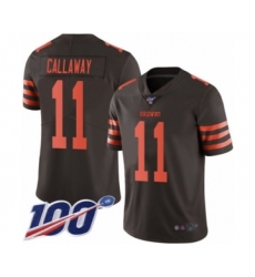 Men's Cleveland Browns #11 Antonio Callaway Limited Brown Rush Vapor Untouchable 100th Season Football Jersey