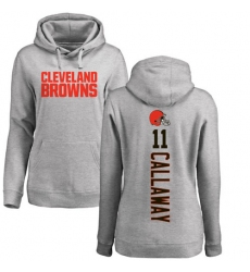 NFL Women's Nike Cleveland Browns #11 Antonio Callaway Ash Pullover Hoodie