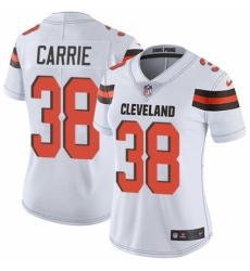 Women's Nike Cleveland Browns #38 T. J. Carrie White Vapor Untouchable Limited Player NFL Jersey