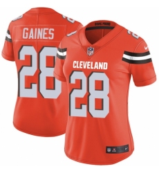 Women's Nike Cleveland Browns #28 E.J. Gaines Orange Alternate Vapor Untouchable Limited Player NFL Jersey