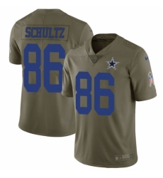 Men's Nike Dallas Cowboys #86 Dalton Schultz Limited Olive 2017 Salute to Service NFL Jersey