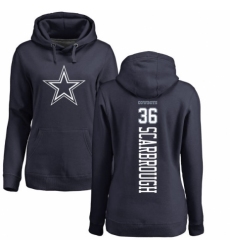 NFL Women's Nike Dallas Cowboys #36 Bo Scarbrough Navy Blue Backer Pullover Hoodie