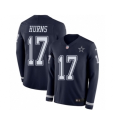 Men's Nike Dallas Cowboys #17 Allen Hurns Limited Navy Blue Therma Long Sleeve NFL Jersey