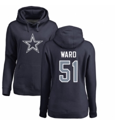 NFL Women's Nike Dallas Cowboys #51 Jihad Ward Navy Blue Name & Number Logo Pullover Hoodie