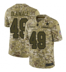 Youth Nike Dallas Cowboys #49 Jamize Olawale Limited Camo 2018 Salute to Service NFL Jersey
