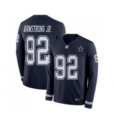 Men's Dallas Cowboys #92 Dorance Armstrong Jr. Limited Navy Blue Therma Long Sleeve Football Jersey