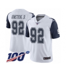 Men's Dallas Cowboys #92 Dorance Armstrong Jr. Limited White Rush Vapor Untouchable 100th Season Football Jersey